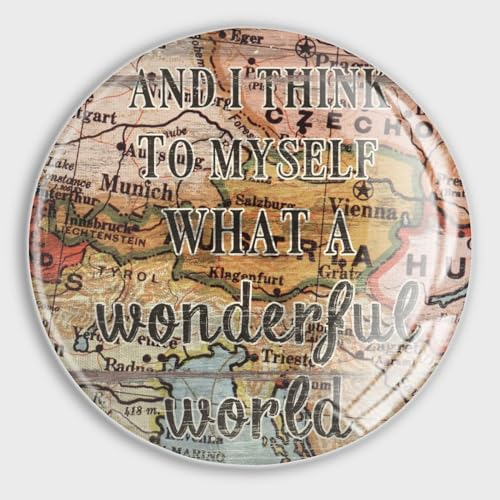 luckluccy Kühlschrankmagnete mit englischer Aufschrift And I Think to Myself What A Wonderful World, starke Magnete, Vintage-Karte, niedliche Kühlschrankmagnete, Schriftzug, Zitate, Glasmagnete für