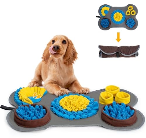 Barpor 38x58cm Schnüffelmatte für Hunde: Intelligenzspielzeug Haustier - Schleckmatte Hund - Das Interaktives Hundespielzeug ist rutschfest Robust und Waschbar