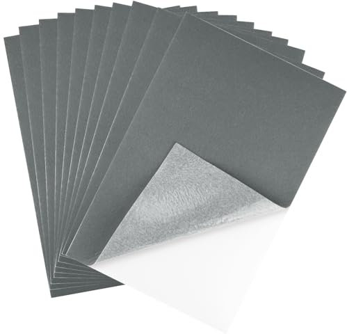 CHRORINE 10 Stück Grau Filzstoffbögen, Selbstklebende Filzbögen, 20 x 30 cm, Filzpapier für Kunst und Bastelbedarf