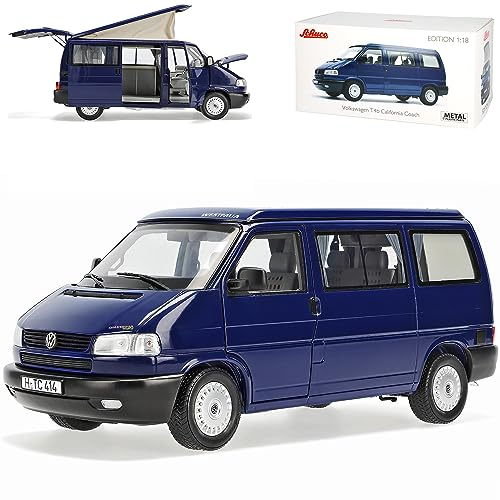 Volkwagen T4 B California Bus Personen Transporter Blau 1990-2003 1/18 Schuco Modell Auto