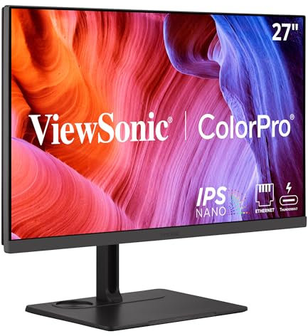 ViewSonic VP2776T-4K 27-inch Premium Nano IPS WQHD Ergonomic Monitor, 165Hz
