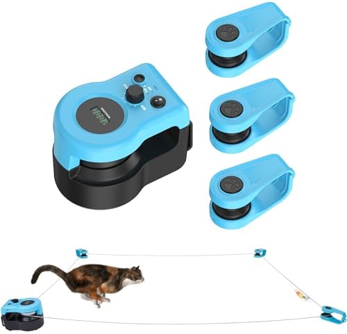 AOKUY Cat Toys for Indoor Cats,New Cat Treadmill,Automatic/Remote Control cat toys, Adjustable Speed Simulated Cat Hunting Toys