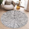 TAPISO Sky Rund Teppich Kurzflor Modern Beige Grau Meliert Verwischt Design Wohnzimmer Schlafzimmer 3D Optik Abstrakt ÖKOTEX 240 x 240 cm