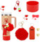 Amintiri Stanley Cup Accessories Set - Lipstick Holder, Silicone Boot, Straw Covers, Charms for 40oz & 30oz Tumbler (Red), Universal