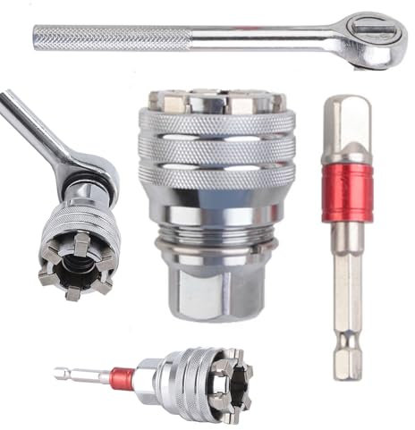 YANGUN Multi-Function Universal Socket Wrench Tool, Universal Adjustable Socket Wrench, Adjustable 10-19mm Universal Socket Sleeve Tool, Universal Socket Sleeve Tool for Racket Hand Drill