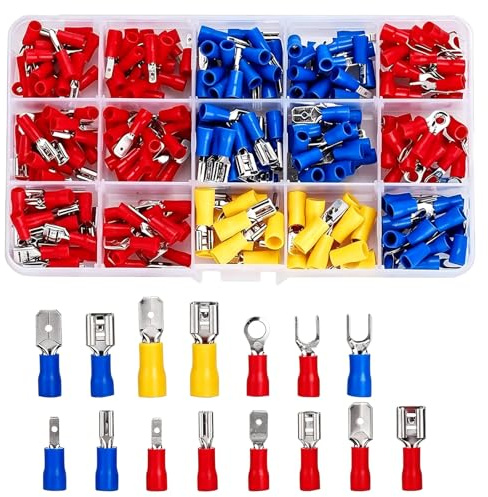 280Pcs Wire & Electrical Connectors Assorted Insulated Crimp Terminals Kit