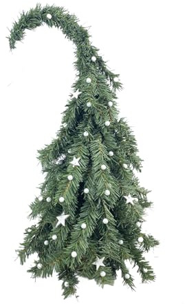 Albero di Natale Storto, Albero Decorativo per la Tavola di Natale, Albero di Natale Artificiale, Albero di Natale Verde per Decorazioni Natalizie