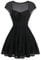 GORGLITTER Women's A Line Flowy Ruffle Mesh Dresses Sweetheart Neck Tie Front Cap Sleeve Mini Dress Black S
