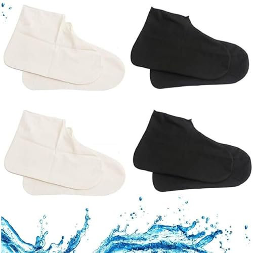 Copriscarpe Impermeabili In Silicone,4 Paia Riutilizzabile Copri Scarpe per Pioggia,Copriscarpe Antiscivolo in Silicone,Copri Scarpe Riutilizzabile Antiscivolo per Pioggia,Spiaggia Giornata e Nevosa