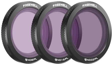 Freewell Magnetische Filter für DJI Neo Bright Day 3er-Pack ND8/PL, ND16/PL, ND32/PL Hybrid für DJI Neo - Blendreduzierung und Lichtkontrolle