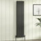 Royal Bathrooms Fluxx Anthracite Vertical Wall Mount Double Flat Panel Designer Radiators - 1600 x 340mm