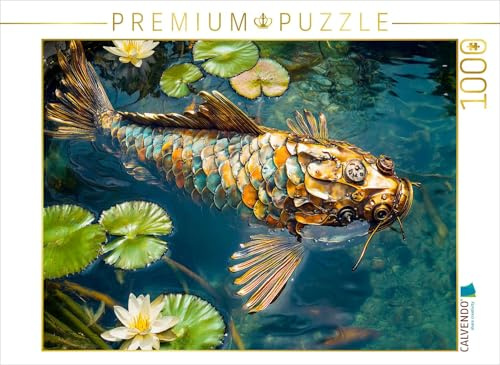 Puzzle · Metall-Koi im Teich: Stilvolle Gartendekoration für | Wasserliebhaber · Ein beeindruckendes Einzelmotiv eines… · 1000 Teile · Lege-Größe 64 × 48 cm · CALVENDO Puzzle