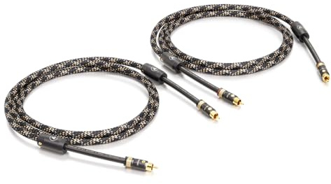 VIABLUE NF-S1 Silver Quattro Cinchkabel * Analog/NF * Audiokabel * Pair * 1 Paar * 4-Fach Abschirmung * Verzinnte OFC Litzen * T8 Cinchstecker (RCA) * Ferritfilter * 100 cm * 1.0 m