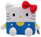 Hello Kitty Cubeez Blue Overalls 20 cm – Stapelbares Plüschtier mit weichem Memory-Schaum für EIN quetschbares Gefühl, perfekt zum Sammeln, Stapeln und Ausstellen, Fans