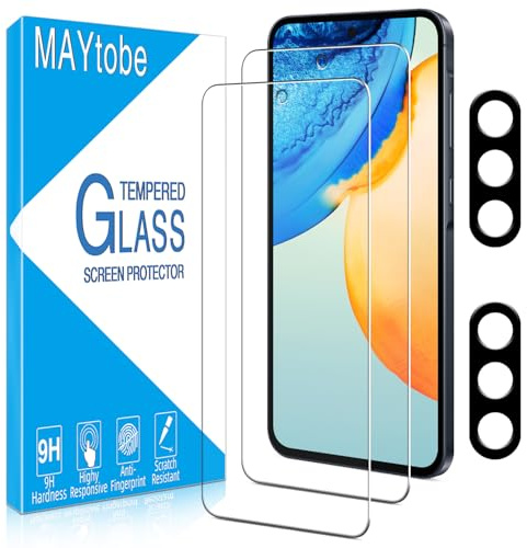 MAYtobe Screen Protector for Samsung Galaxy A56 5G + Camera Lens Protector | 2+2 Pack Tempered Glass, Ultra Resistant, 9H Hardness, Case Friendly, No Bubbles, Anti Scratch