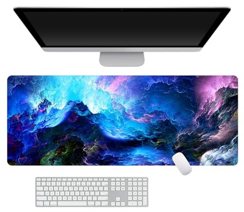 Mouse Mat Gaming Desk Pad, Washable Extended Large Table Mat, Anti-Slip Rubber Base Stitched Edges Mousepad Laptop Desk Mat for Office & Home.