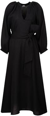 Seidensticker Damen Kleid Oversized 3/4 ohne Kragen 100% Leinen/Flachs