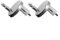 Lot de 2 charnières en acier inoxydable pour abattant WC avec boulons de fixation pour une installation facile (B 55 mm)