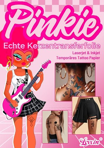 Lovein A4X5 Sets Inkjet/Laser Tattoo Papier,Tattoo Folie Zum Bedrucken,Spiegeldruck,für Kerzen,Tattoo Temporäres,Decal Papier für Tintenstrahldrucker/Laserdrucker,Tattoo Tranferfolie(D-PK-11-5)