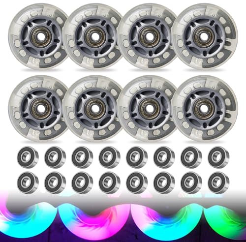 Lot De 8 Roue De Remplacement, Roues De Skate En Ligne, Roue De Skate En Ligne 72 Mm Patins À Roulettes En Ligne, Roues De Remplacement Pour Rollers En Lignes, Skateboards(Argent)