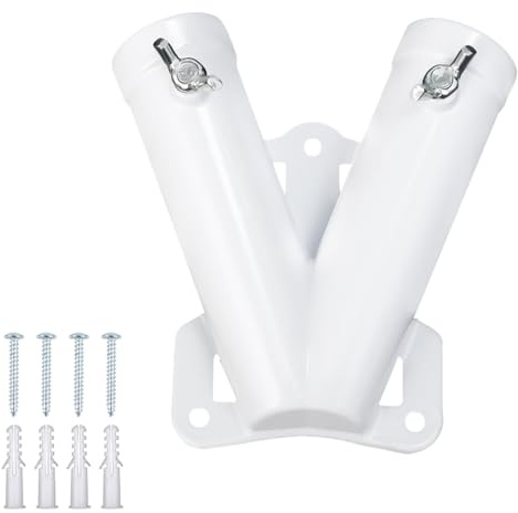 MiOYOOW Soporte para Banderas, Soporte de Pared de 2 Posiciones para mástil de Bandera, Ideal para Jardines, céspedes, Patios y estacas