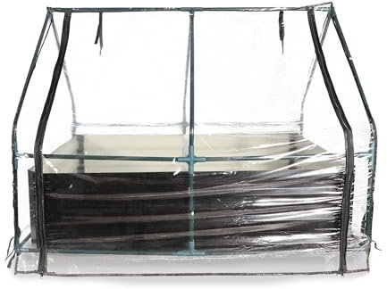 Gartenwelt Riegelsberger Jardinera de metal con invernadero de aluminio, 96 x 133 x 128 cm, para jardín y terraza