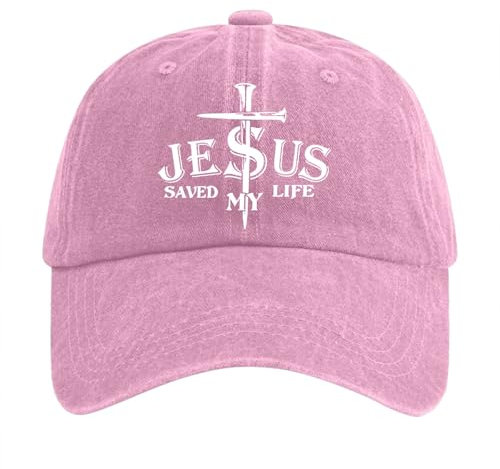 Unisex Basecap mit Jesus-Kreuz Christliche Baseball Cap Washed Cotton Verstellbar Baseballkappe für Herren und Damen Christus Glaube Baseballmütze Mütze