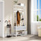 YITAHOME Garderobenständer, 6-in-1-Garderobenregal mit 2 Schubladen, Standgarderobe mit Schuhablage, Kleiderstange aus Holz und Metall mit 8 Haken, für Flur Wohnzimmer Schlafzimmer, Weiß