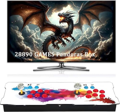 Timits Versión actualizada 2025 【Juego 29800 en 1】 Caja para Consola de Juegos Arcade para HDMI VGA USB Salida Retro máquina de Juego de 1280 x 720 HD visualización Doble Joystick 1-4