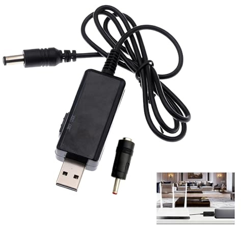 USB Boost Converter Kabel DC 5V auf 9V/12V, USB zu DC Adapter mit 5.5 x 2.1 mm und 3.5 x 1.35 mm für die Stromversorgung von Routern und elektronischen Geräten während Stromausfällen