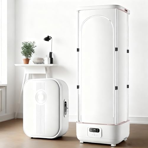 zxmeimm Machine à Repasser Automatique Pliable 900W - Défroisseur Vapeur et Sèche-Linge,Protection Pannes,Désinfection Vêtements,Portable Appartement/Camping