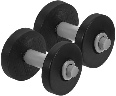 Joinpaya 2 Stück Miniatur Hanteln Modell, 1:12 Mini Hantel Set aus Metall für Puppenhaus Dekoration, Fitness Studio Zubehör für Mikrolandschaften und DIY Bastelprojekte, Schwarz