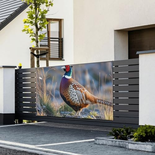 Banner Flaggen Happy Birthday Banner Schild Wandbehang Hintergrund Fasane Tiere Banner Personalisierte Tapisserie Wandkunst Große Banner für Geschäftsveranstaltungen Geburtstag Party Dekoration 180 x
