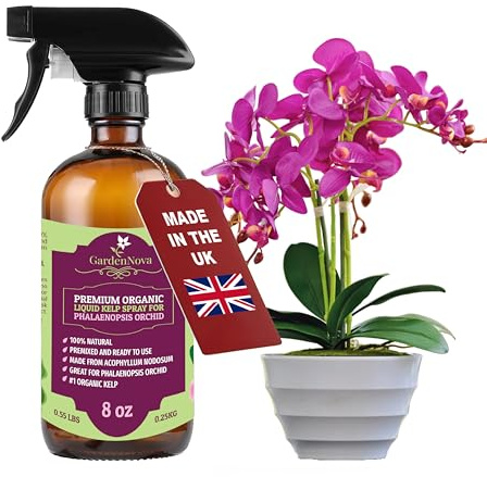 GARDENNOVA Professional Organic Liquid Kelp Spray for Orchid Plants - 8 oz - Ready-to-Use Fully Organic Seaweed & Kelp Fertilizer Mist