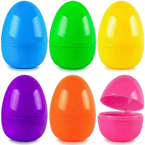 HSSPYY Extra große befüllbare Ostereier aus Kunststoff – 24er Set, 6 Farben – Wiederverwendbare Osterdeko für Osternest, Tisch & Party – Saisonale Dekoration