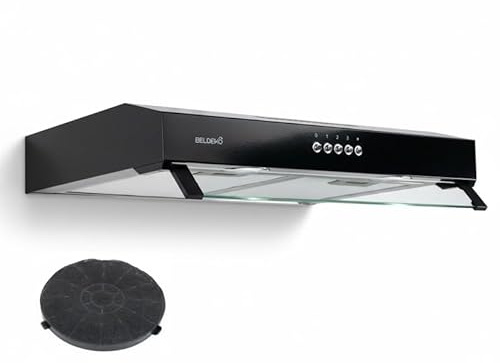 BELDEKO Hotte Casquette 60 cm Noir Performance A+ Design - Marque Française