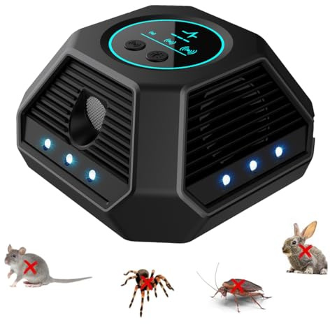 CHENAN Ahuyentador Ultrasónico de Ratas y Ratones 360° – con Sensor Infrarrojo, Inofensivo para Humanos y, Repelente Ultrasónico Ratas para Anti Cucarachas, Moscas,Mosquitos,Ratones,Arañas (1 Unidad