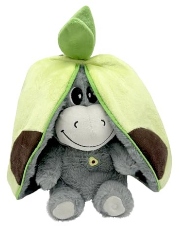 HSYWSH Atmendes Kuscheltier Esel, 32cm Avocado Kuscheltier Esel Stofftier, Herzschlag Plüsch Esel mit Atmung, Musik und Lichtern, Plüschtier Atmet Esels zum Linderung Angstzuständen (Grün)