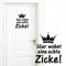 Wandtattoo Loft® Türaufkleber Lustiger Spruch Hier wohnt eine echte Zicke! mit Krone/Aufkleber/Türaufkleber / 54 Farben / 2 Größen/safrangelb / 29 cm hoch x 25 cm breit