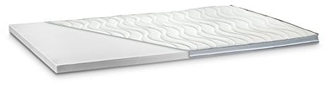 Kaltschaum Topper Matratzenauflage | 7 cm Gesamthöhe | abnehmbarer und waschbarer Bezug | Bezug mit 3D-Mesh-Klimaband und Stegkanten | H3 - fest | 200 x 220 cm