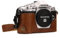 MegaGear MG1352 Ever Ready Leather Half Case and Strap with Battery Access for Olympus OM-D E-M10 Mark III Camera - Light Brown