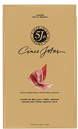 Cinco Jotas Jamón Bellota 100% Ibérico Loncheado - Sobre cortado al Vacío de 80g