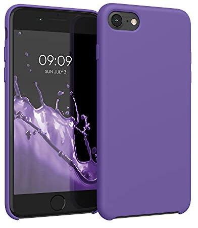 kwmobile Case Compatible with Apple iPhone SE (2022) / iPhone SE (2020) / iPhone 8 / iPhone 7 Case - TPU Silicone Phone Cover with Soft Finish - Hyacinth Purple
