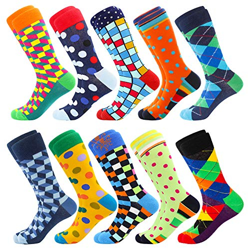 Lustige Socken Herren 43-46 39-42 Bunte Fun Gemusterte Muster Socken Baumwolle Witzige Strümpfe Mehrfarbig Klassisch als Geschenk für Männer