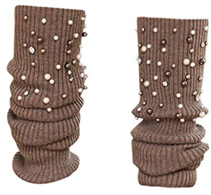 Rosennie Damen Wollstulpen extra lang Stulpen Beinwärmer Socken Leggings den Kniestrümpfen lange Strümpfe Warm Frauen Overknees Beinstulpen Kurze Knopf Leg Warmers Socken