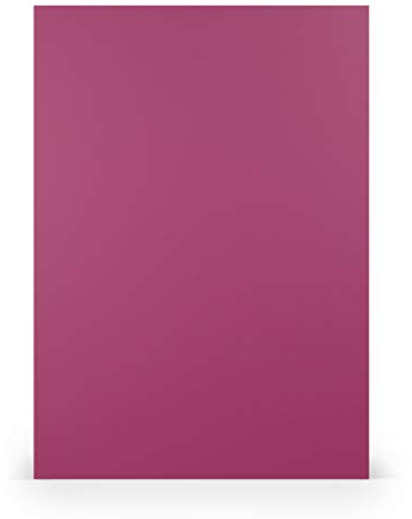 PAPERADO 25x Tonpapier DIN A4 - Amarena gerippt Magenta Violett 160 g/m² Papierbögen - Bastelpapier in 29,7 x 21 cm Malen, Basteln & Drucken