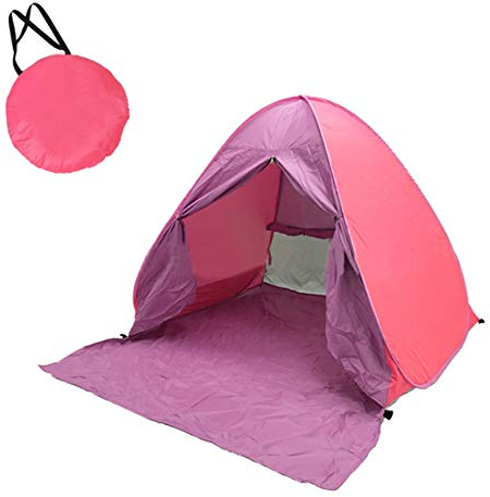 SUSHOP Pop-Up-Zelt, Außen automatische Instant-Strand Camping-Zelt Faltbare Außen UV leichtes wasserdichtes Zelt Sun Shelter für Familien-Kind-Baby im Freien, 165X150X110CM,Rosa