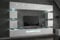 FURNITECH Wohnwand Wohnzimmer - Wohnzimmer Möbel mit LED RGB - 16 Farben - Hängend Wohnwand Modern - Wohnzimmer Schrankwand mit Regale und TV Schrank (Future C81-HG-W2 1B - 273 cm)