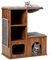 COSTWAY Mueble para Gatos Árbol Actividad para Gatos con Alfombra Rascadora y Colchonetas Casa de Madera de Gato