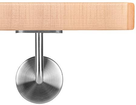 Handlauf Holzhandlauf VKT 42 x 42 mm Wandhandlauf deutsches Ahorn Halter rund 40 cm 2 Halter